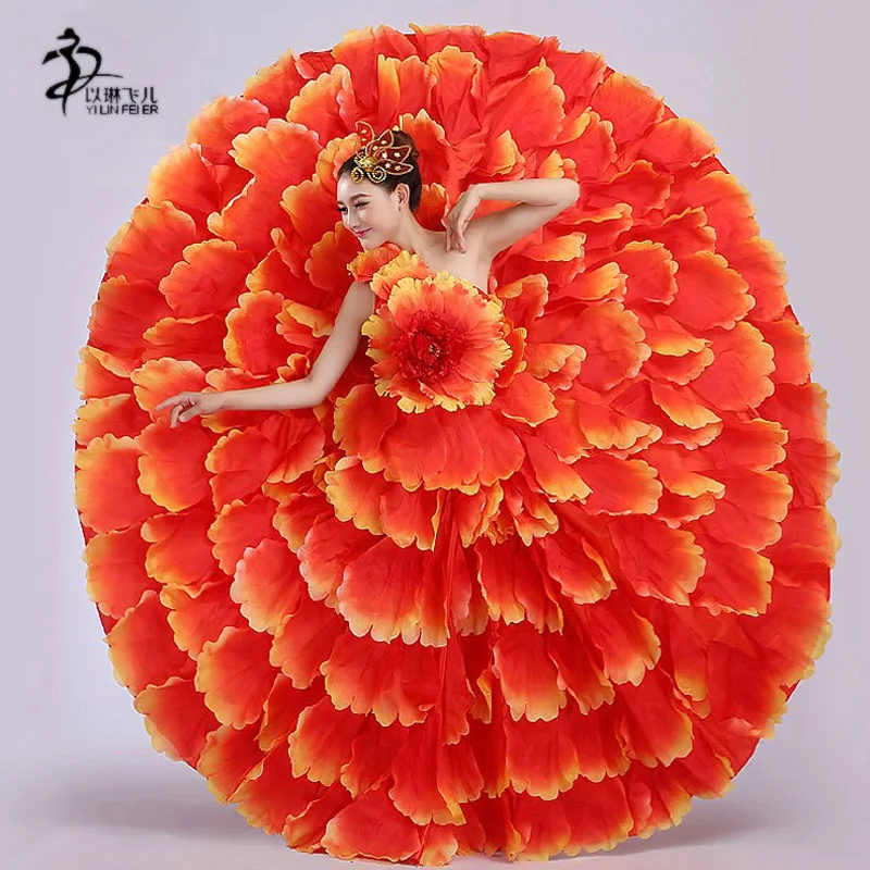 Карнавальный костюм без рукавов для взрослых испанских танцев фламенко женщин