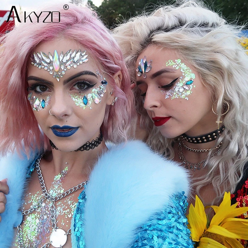AKYZO Новинка 2018 временная адгезия ювелирные украшения для тела вечерние Цветные