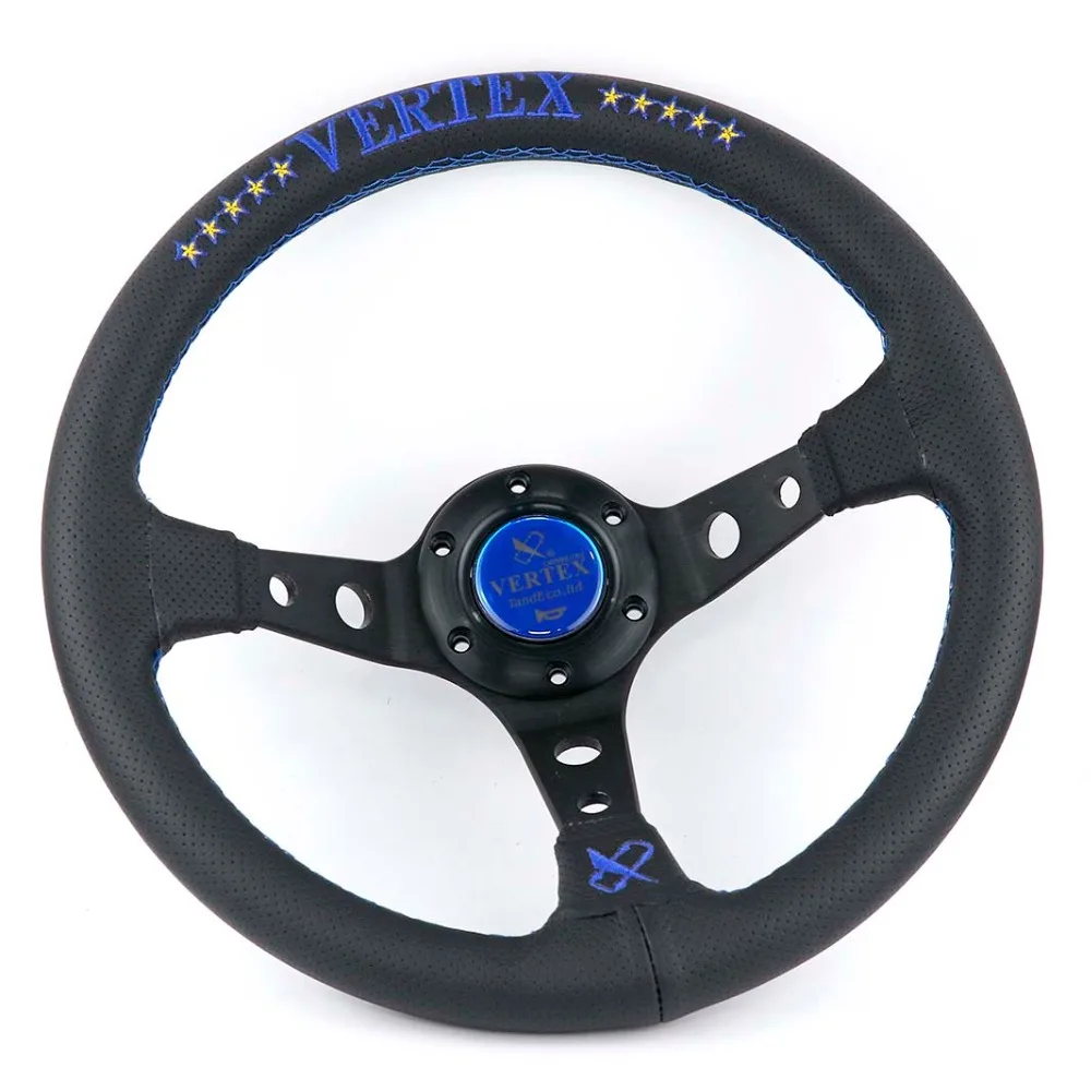 Красный/синий Vertex 13 дюймов натуральная кожа Вышивка Drift спортивные Рули