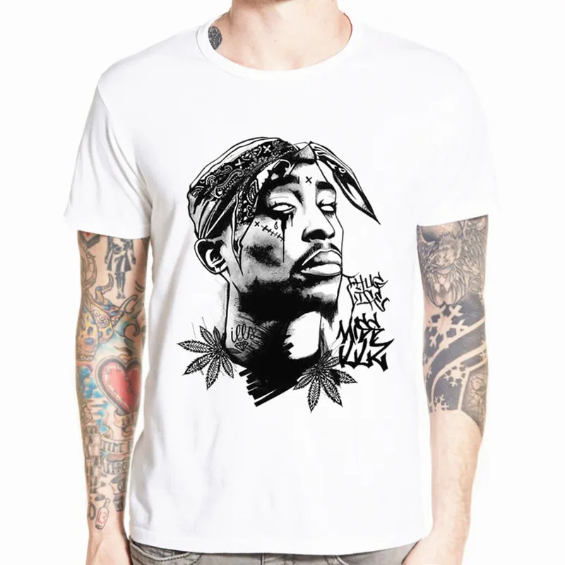 Tupac 2pac Хип Хоп футболка в уличном стиле Летняя Повседневная с короткими рукавами