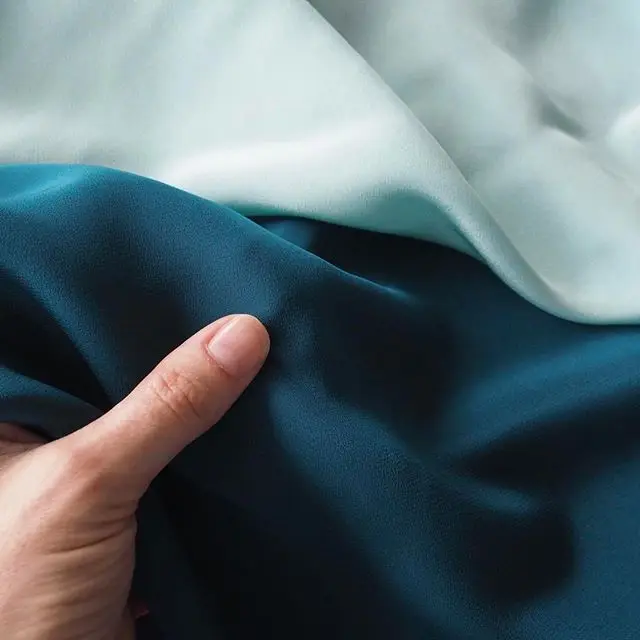 Сиренево-синий 100% Шелковый крепдешиновый материал | Дом и сад