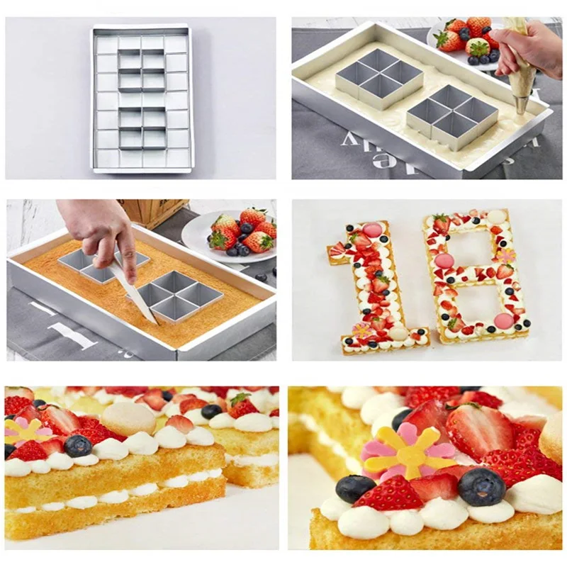 High Quality Alphabet Letters Number aluminium alloy Baking Cake Pan Mold Modular Adjustable Shape Bread Dish |
