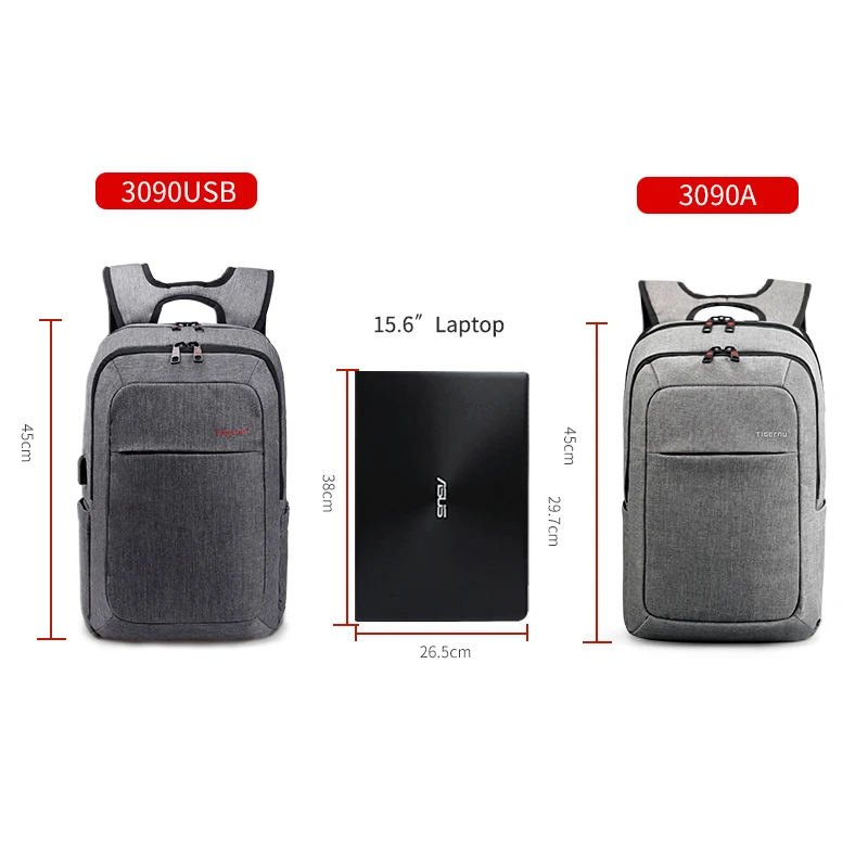 2018 Tigernu мужская Рюкзак Сумка Внешний USB Зарядка Бренд 14.1 Дюймов Ноутбук Женщины