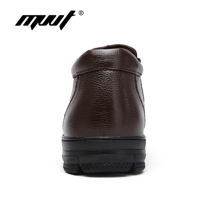 MVVT/мужские зимние ботинки с мехом теплые мужские из натуральной кожи на