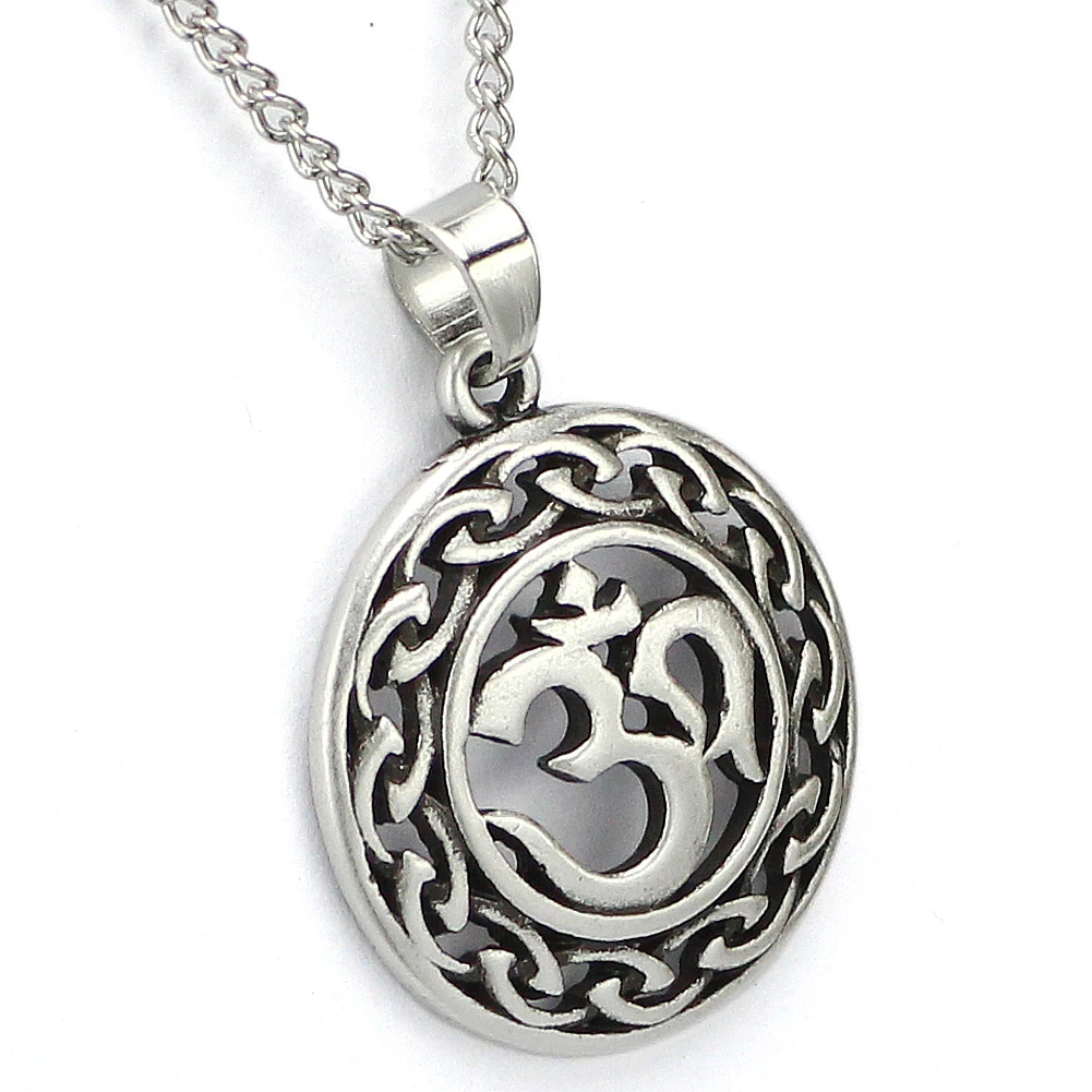 Серебряное покрытие OM 3D ожерелье Ом ювелирные изделия Йога Медитация|yoga jewelry|ohm