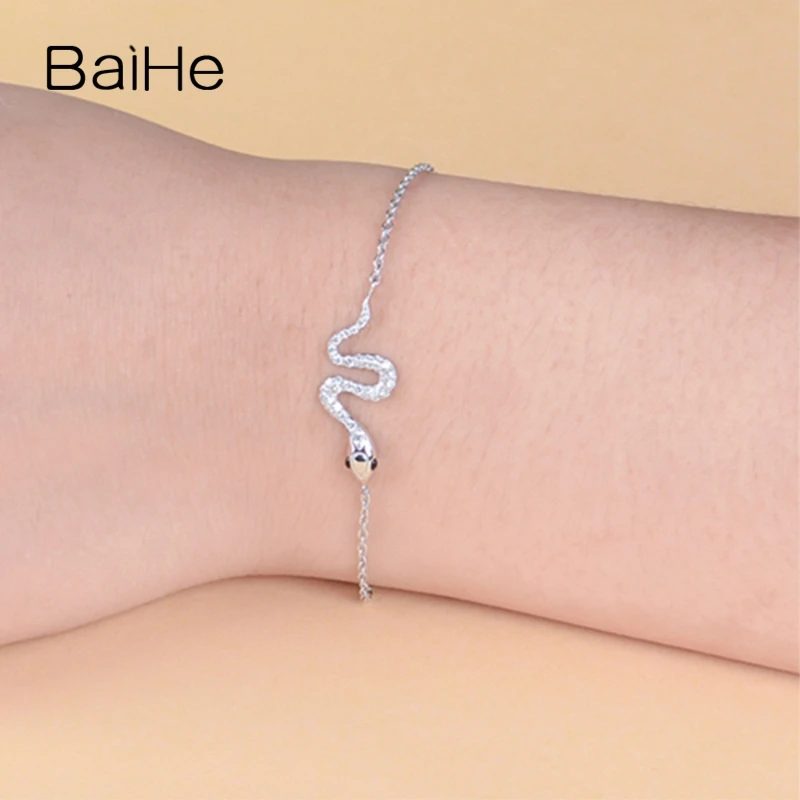BAIHE Твердые 18 К желтого золота 0.22ct сертифицированные H/SI 100% натуральные