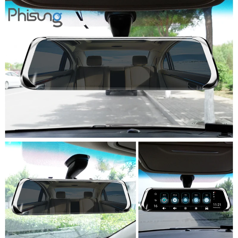 Автомобильный видеорегистратор Phisung ADAS 4G Android GPS Navi 10 &quotIPS Touch FHD 1080 P авто