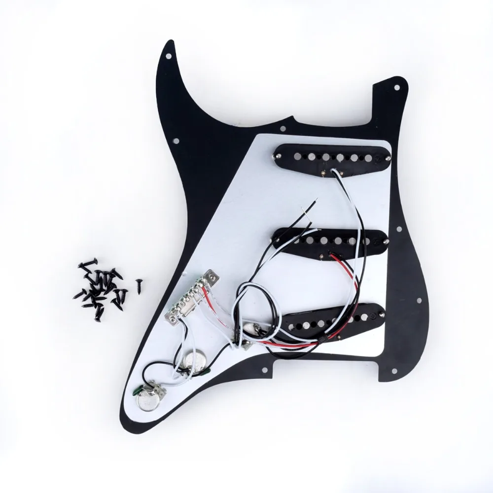 Предварительно загруженный проводной строат Pickguard Musiclily Pro SSS с 11 отверстиями