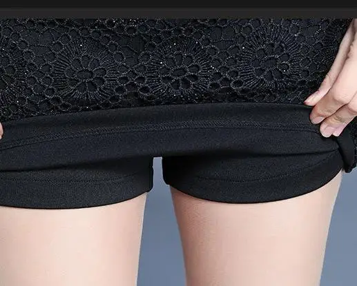 

Female Spring Plus Size Black Zipper Slim Short Skirts Woman Oversized Fall Lace Bodycon Shorts Women Winter Stretch Slim Skirt