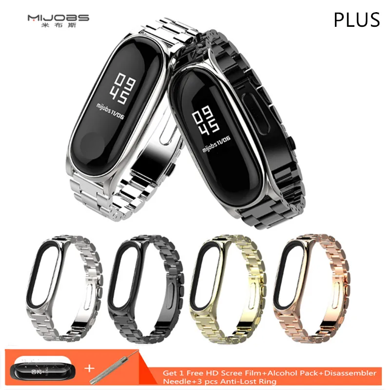 Металлический ремешок из нержавеющей стали для Xiaomi Mi Band 3 Mijobs|Смарт-браслеты| |