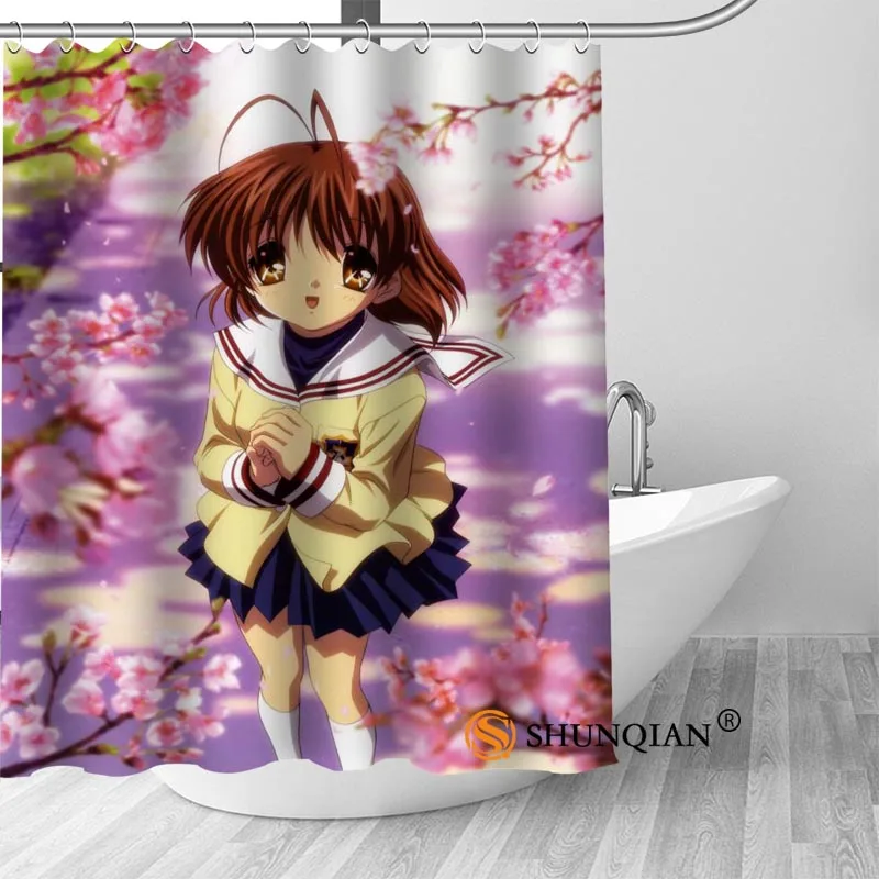 New CLANNAD Anime Shower Curtain Bathroom Decorations For Home Waterproof Fabric Bath A18.1.3 | Дом и сад