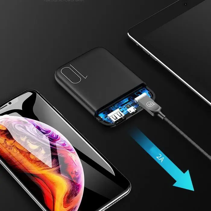Mi ni 10000 мАч двойной USB портативный внешний аккумулятор светодиодный дисплей внешний аккумулятор для Xiaomi mi iPhone samsung повербанк