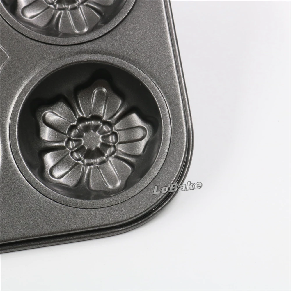Новая Черная антипригарная форма в форме цветка с 6 картриджами 3 вида для