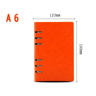 A6 Orange A5 A6 новые деловые повседневные ежемесячный планировщик Тетрадь школьные канцелярские личный журнал распорядок дня Журнал Планировщик дневник, записная книжка С ПЕРЕПЛЕТОМ с листьев подарок - Цвет: A6 Orange