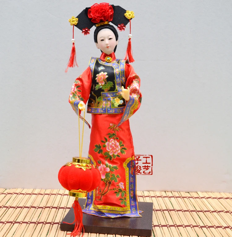 30cm Genuine Beijing Imperial Palace gift silk dolls Qing Dynasty Princess Maid figure shape home Decorations rihan | Игрушки и хобби