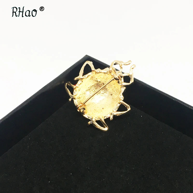 RHao Симпатичная красная эмалированная брошь Божья коровка в форме животного для