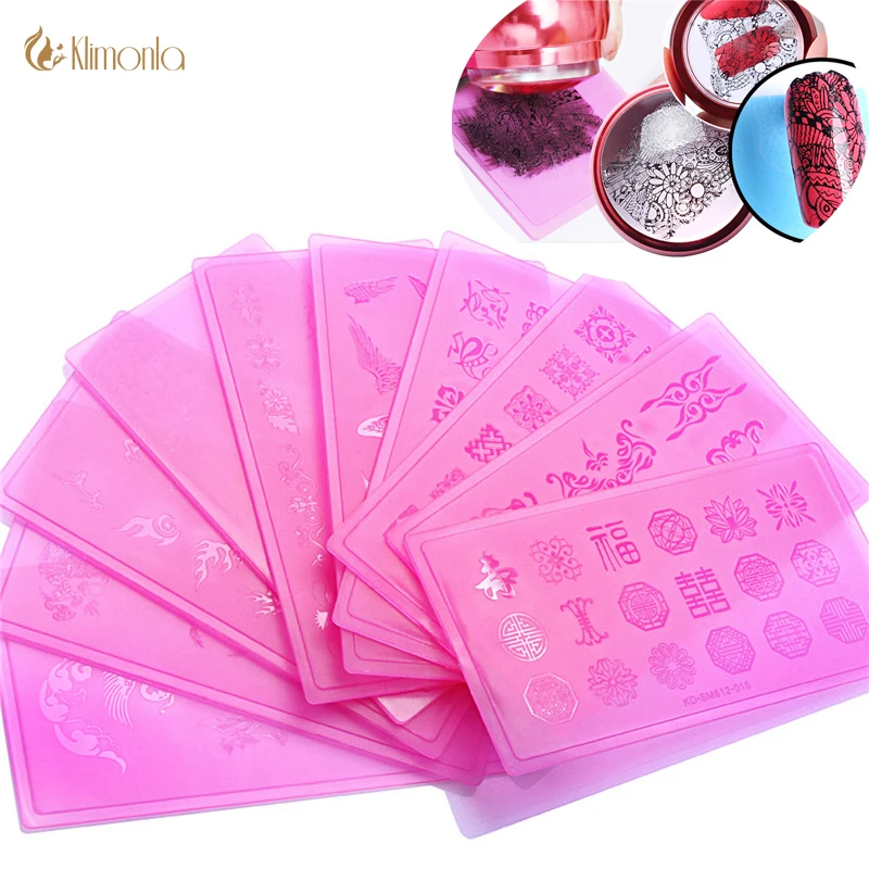 5 шт./лот акриловые пластины для штамповки ногтей шаблоны маникюра цветочный