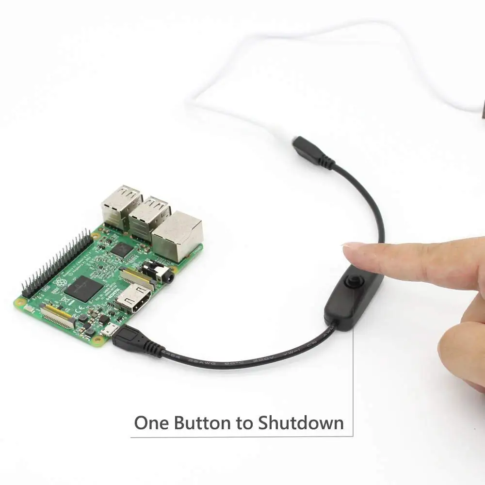 USB кабель питания Raspberry PI с переключателем включения/выключения для Pi 3 Model B +/