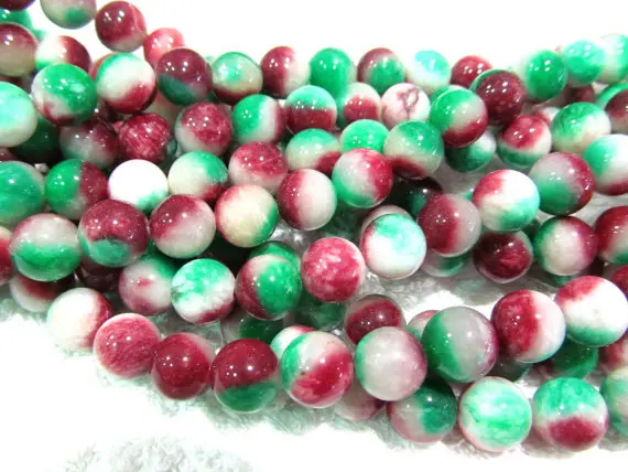 wholesale 5strands 12mm jade gergous round ball green cherry clear blue mixed charm jewelry bead | Украшения и аксессуары