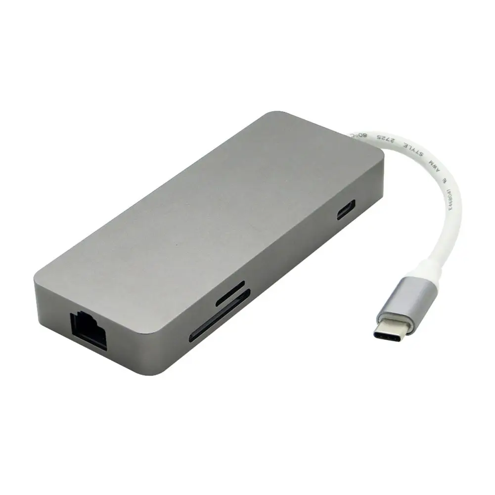Новый 7 в 1 USB C 3 type концентратор для HDMI SD TF кард ридер 0 RJ45 PD зарядный адаптер MacBook