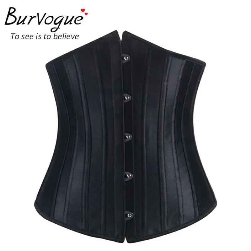 Женский корсет Burvogue сексуальные Сатиновые Корсеты на талии со стальными