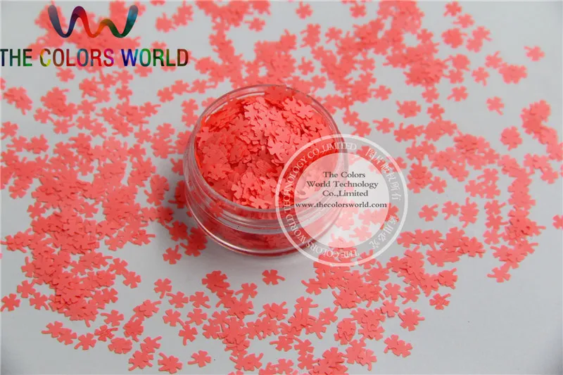 CN-H Solvent Resistant Neon Pink Red Color Four-leaf Clover Shamro Shape Glitter for Nail Polish and DIY decoration 1Pack =50g | Красота и