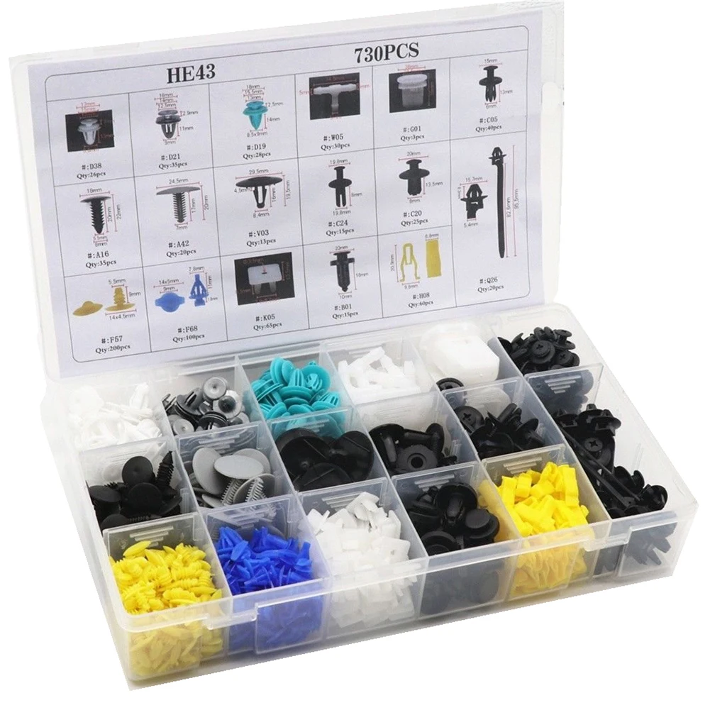 730 шт. универсальная комбинированная Пряжка для автомобиля в коробке | Автомобили