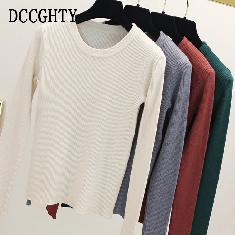 Женский трикотажный свитер с длинным рукавом на осень | Женская одежда