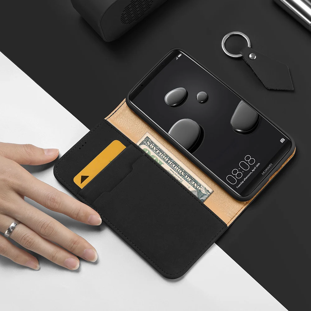 DUX DUCIS Чехол книжка из натуральной кожи для Huawei Mate 10 Pro чехол кошелек телефона Mate10