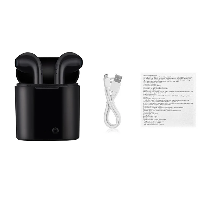 without package I7s Tws Bluetooth наушники, мини беспроводные наушники с зарядным устройством, спортивные наушники с громкой связью, беспроводная гарнитура для телефона xiaomi - Цвет: without package