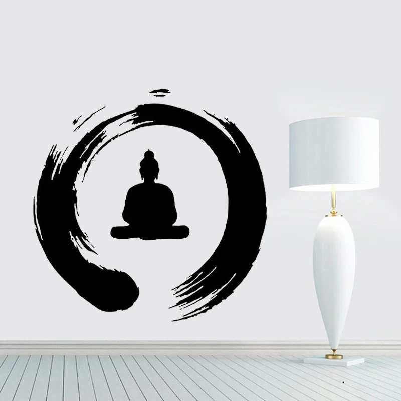 ZOOYOO Zen Circle с Буддой Настенная Наклейка виниловая наклейка художественный Декор
