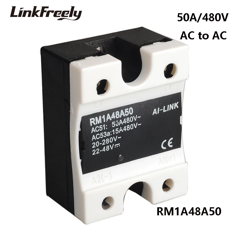 Реле RM1A48A50 5 шт. 50 А 220 В SSR твердотельное переменный ток выход: 42-В переменного тока