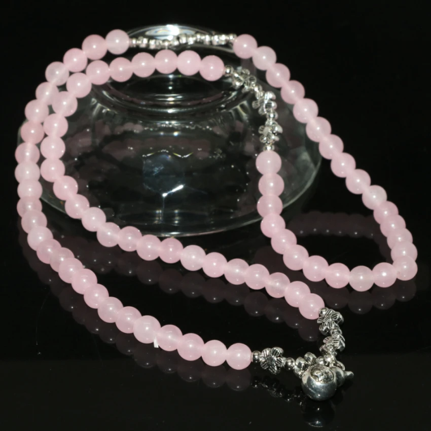 Hot sale wholesale price ethnic style pink jades stone chalcedony long multilayer bracelets round beads 6mm diy jewelry B2217 | Украшения и