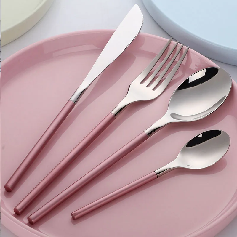 Столовые приборы из нержавеющей стали 18/10 24 шт.|black cutlery set|set dinnertableware dinner set |