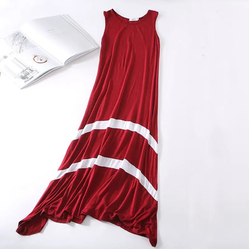 Sanishroly 2018 New Women Summer Tank Dress Modal Long Maxi Dresses Female Sleeveless Big Circle Boho Beach Vestidos SE067 | Женская