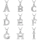 Модное ожерелье серебряного цвета с буквами алфавита инициала, женское ожерелье с кулоном, цепочка, ожерелья, чокер, ювелирные изделия, аксессуары VL