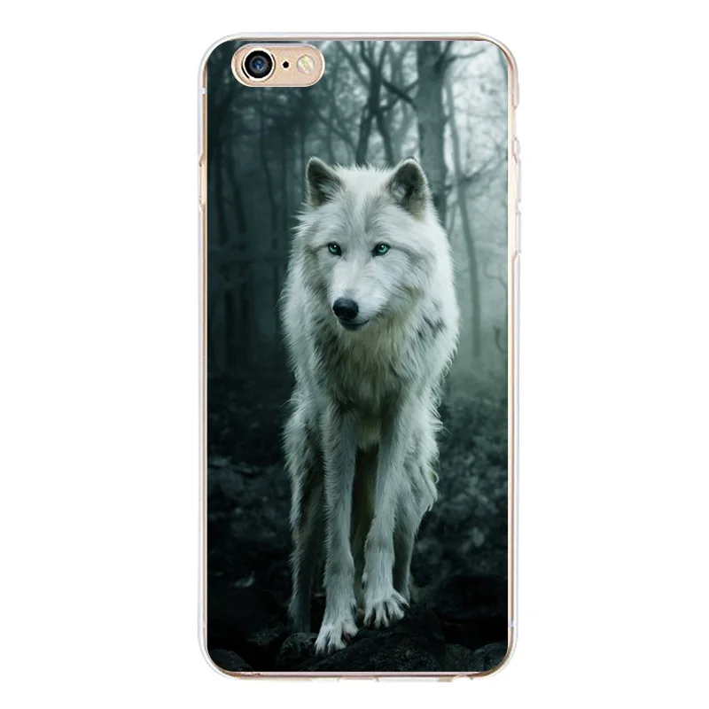 Tree Soft Clear TPU Phone Case For iPhone 4/4s 5 5s 6 6plus 7 8plus x Silicone Wolf Horse Moon Cover Free Shipping | Мобильные