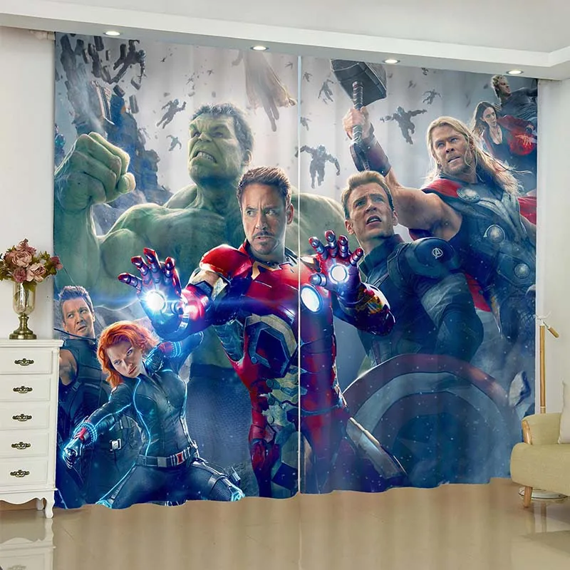 15 Занавески на окно в стиле Мстителей, Marvel, железный человек, Бэтмен, занавески с драпировкой, rideaux, занавески для гостиной, Затемненные занавески - Цвет: 15