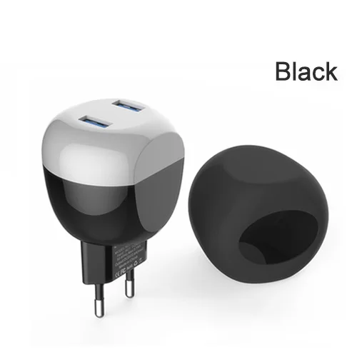 EU-Black VOXLINK 5V2.1A LED Touch Control Smart travel charger dual usb inductive Charging For iPhone Samsung Xiaomi Mobile Phone Charger - Тип штекера: EU-Black