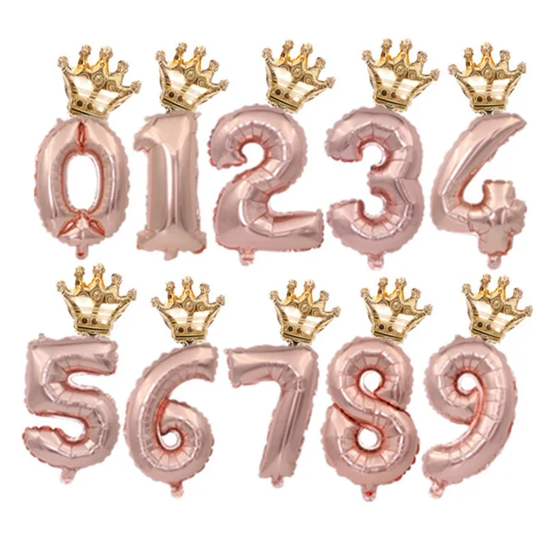 Rose Gold 2 шт./лот 32 дюймов номер Фольга воздушные шары цифры Воздушный баллон детское День рождения и надписью «Wild One» для вечерние украшения - Цвет: Rose Gold