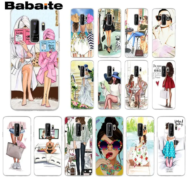 Модный тонкий чехол для телефона Babaite с кофейной чашкой мамы и дочки Samsung S5 S6 edge Plus