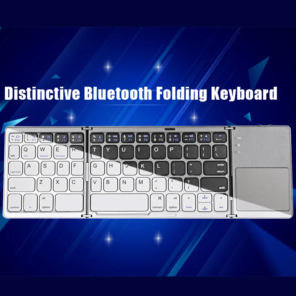 B033 Ultra Light Мини-63 Ключи Bluetooth 3.0 складной карманный клавиатура сенсорная панель с