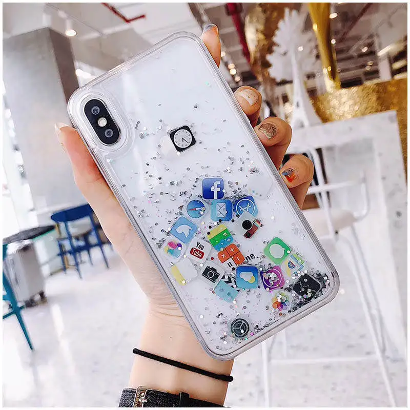 Новый жидкий зыбучий песок для Iphone 66S 6P 78 78plus Xxs Xr Xsmax модная Любовь Все включено