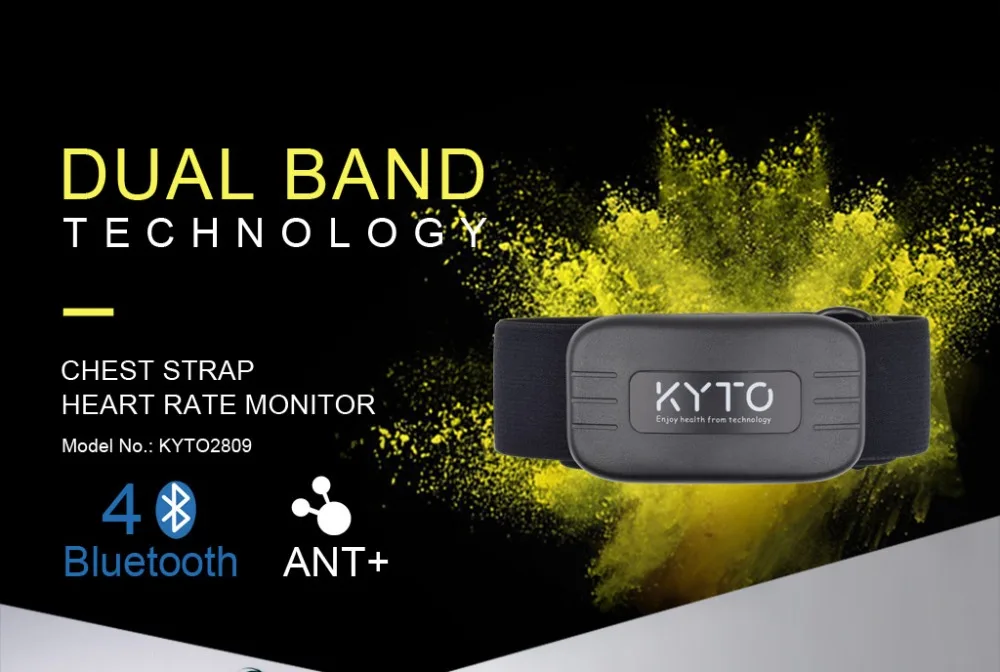 KYTO монитор сердечного ритма нагрудный ремень Bluetooth 4,0 ANT фитнес-датчик совместимый ремень Wahoo Polar Garmin подключенный наружный ремешок