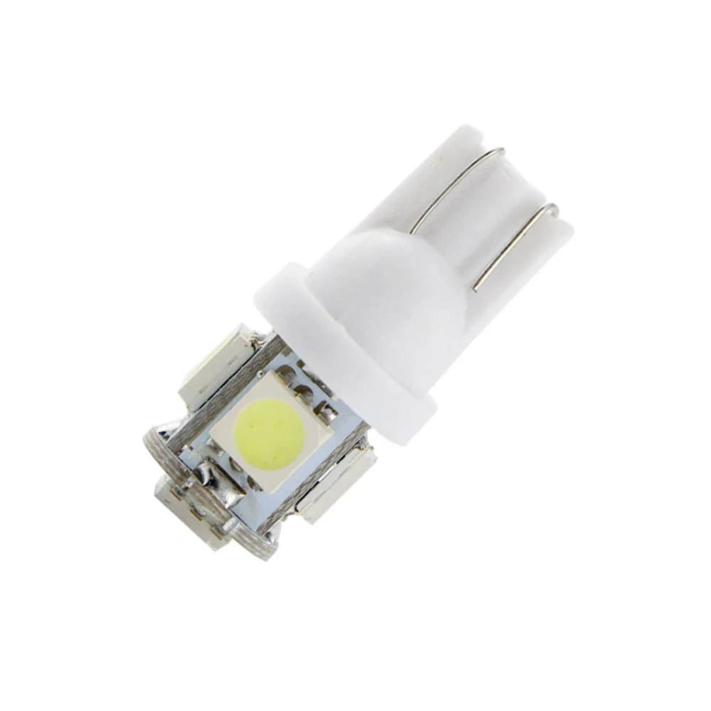Dozzlor 10 шт. DC12V T10 5050 5SMD 5 Вт светодиодная лампочка мини сигнальная индикация