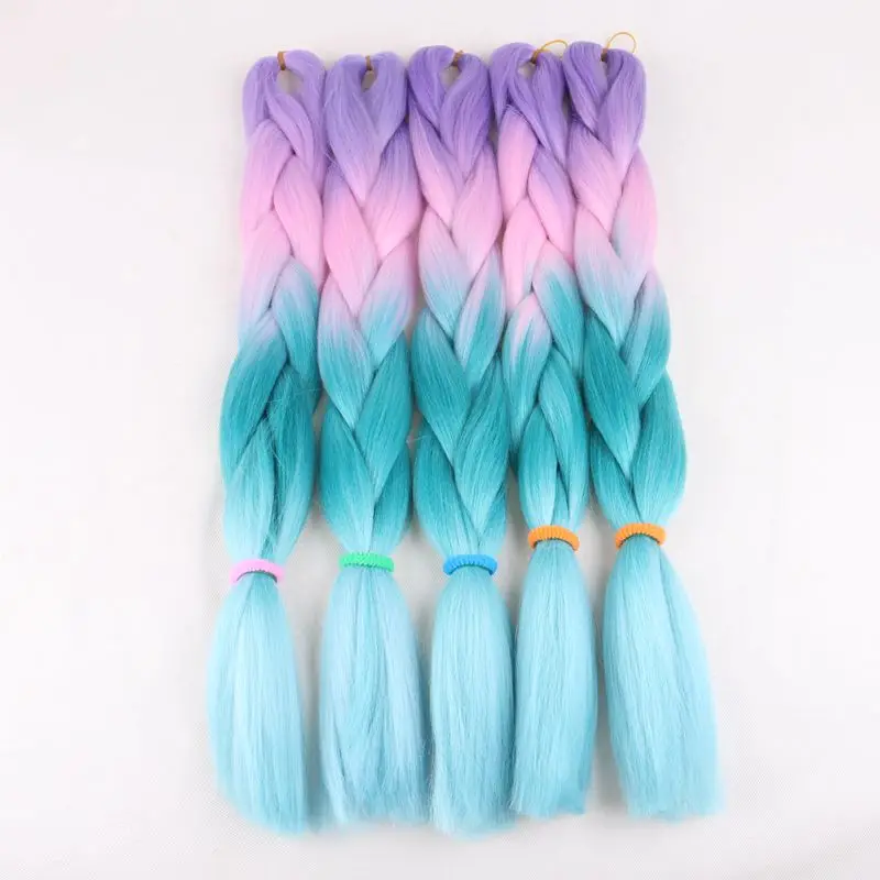 Desire for hair, 4 упаковки в партии, 24 дюйма, 100 г, 2 тона, три тона, ombre, цвет синтетический, плетение, коробка, косички, волосы, черный, серый, бордовый - Цвет: #18