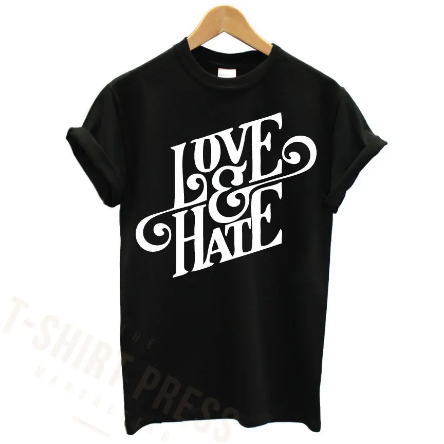 

LOVE & HATE PRINTED MENS T SHIRT / LOGO GRAPHIC PRINT TEE SWAG RELIGION CROSS TShirt Tee Shirt Unisex More Size and Colors-A442