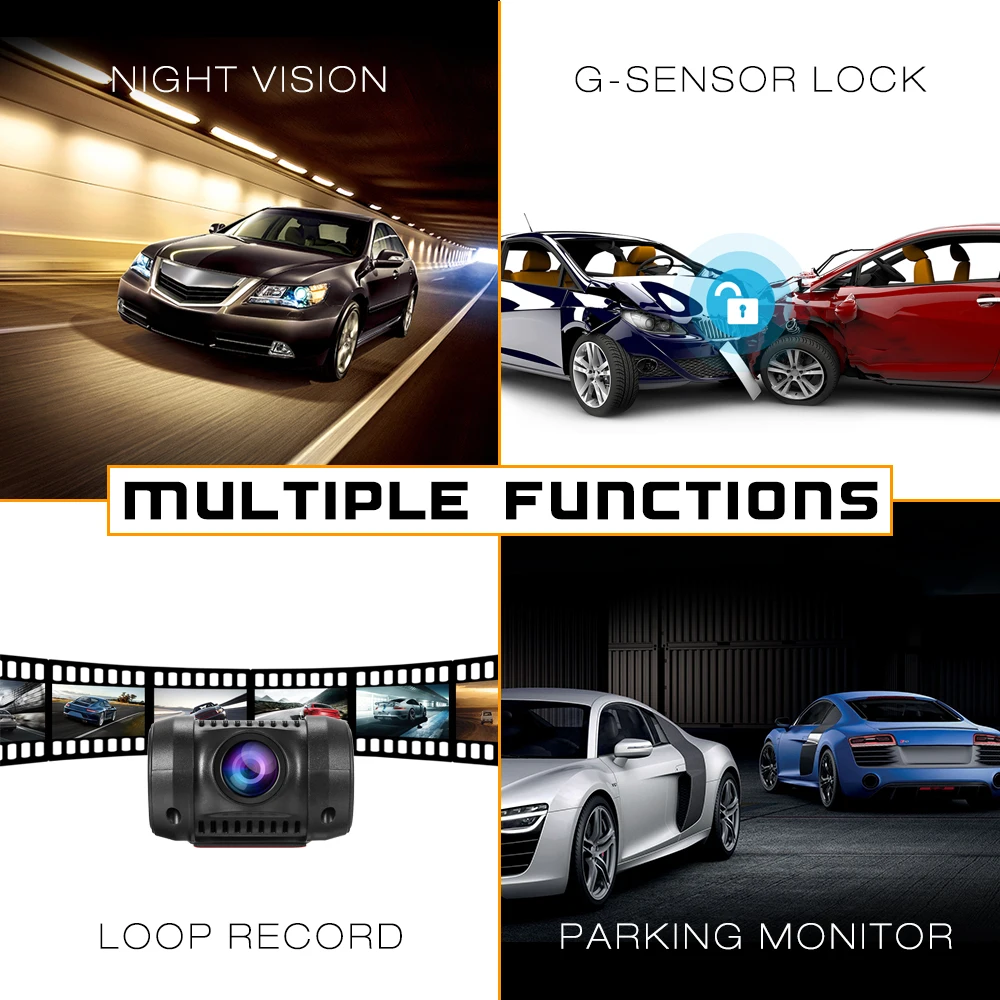 Mini NT96658 WiFi Hidden Dash Cam Car DVR 1080P 170 Degree IMX323 Sensor Video Recorder WDR Night Vision Support Rearview Camera |
