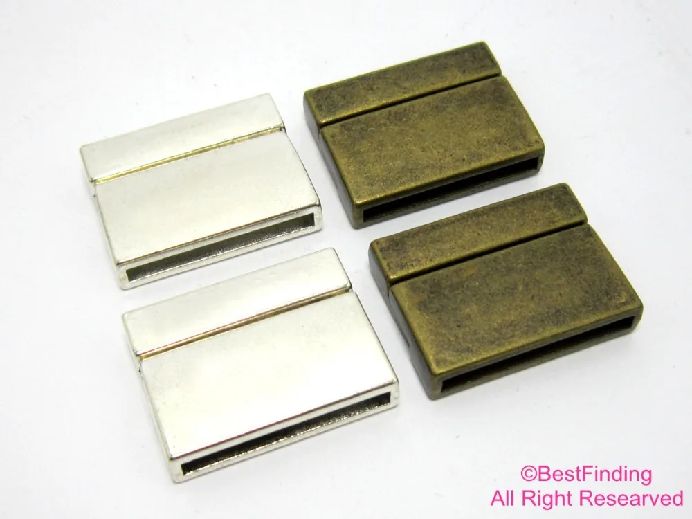 

Magnetic clasp 24x2mm Flat magnetic clasp Multi strand leather clasp FC56