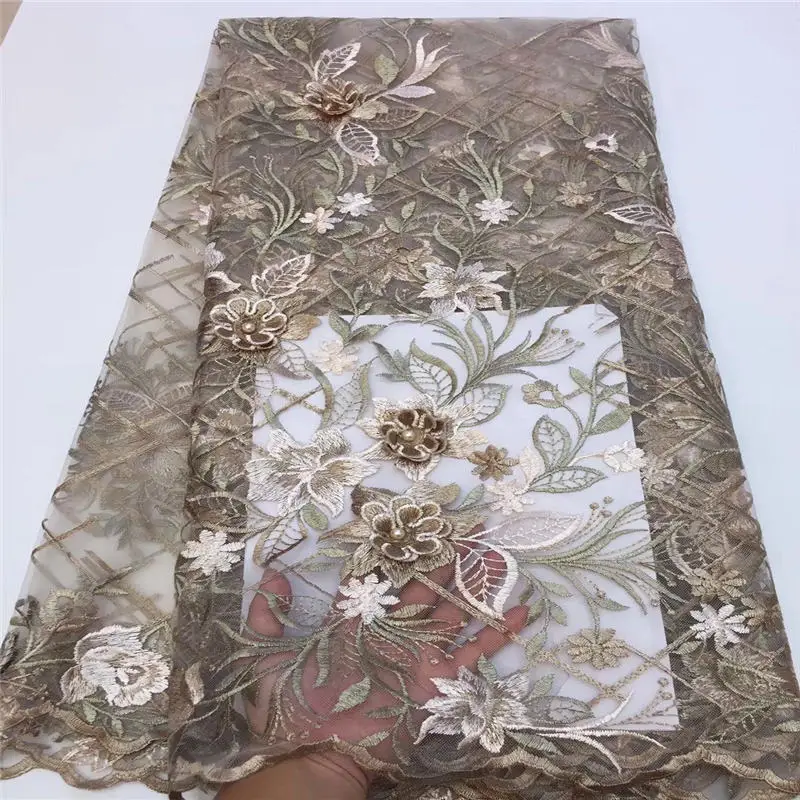 Синяя африканская кружевная ткань 2019 Высококачественная французская сетчатая